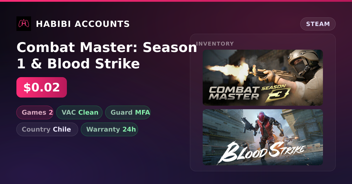 Combat Master: Season 1 & Blood Strike — HabibiAccounts