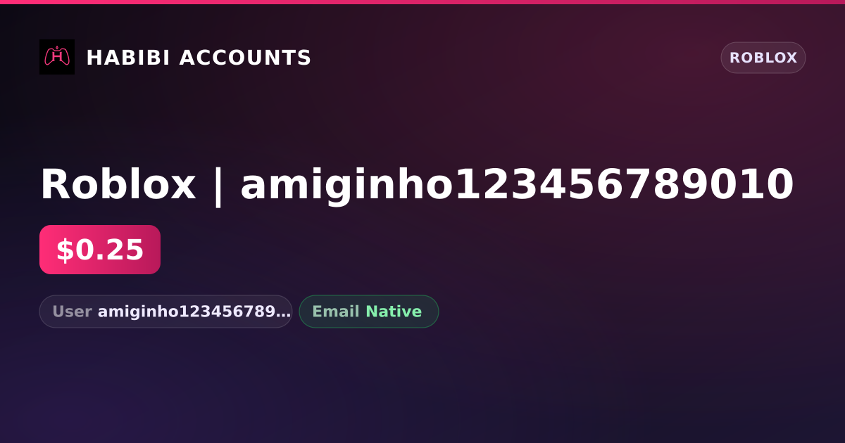 Roblox | amiginho123456789010 — HabibiAccounts
