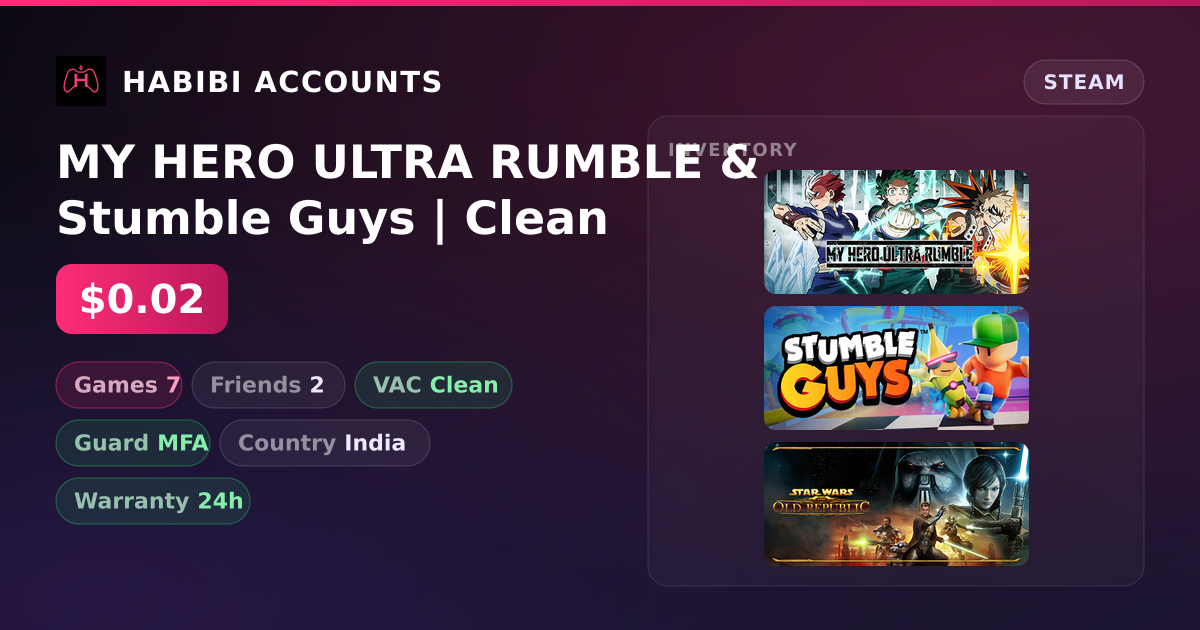 MY HERO ULTRA RUMBLE & Stumble Guys | Clean — HabibiAccounts