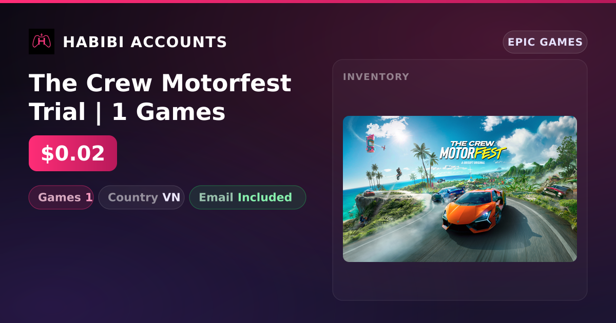 The Crew Motorfest Trial | 1 Games — HabibiAccounts