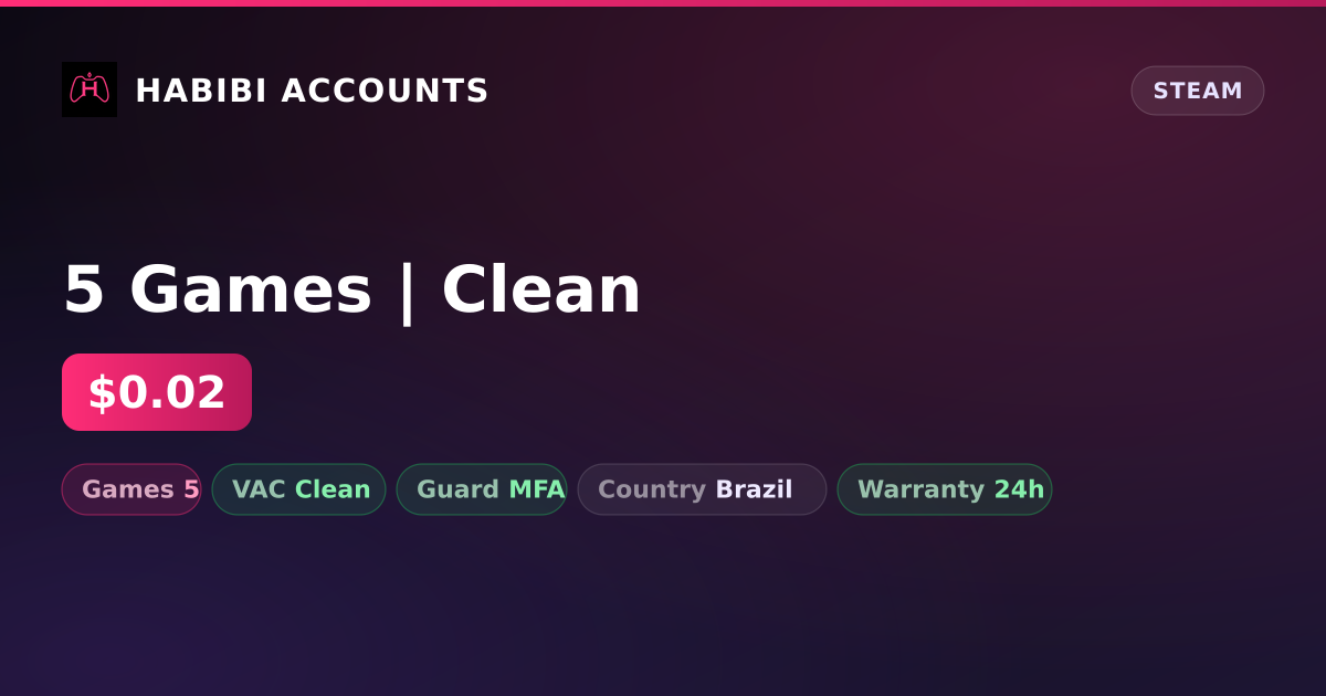5 Games | Clean — HabibiAccounts