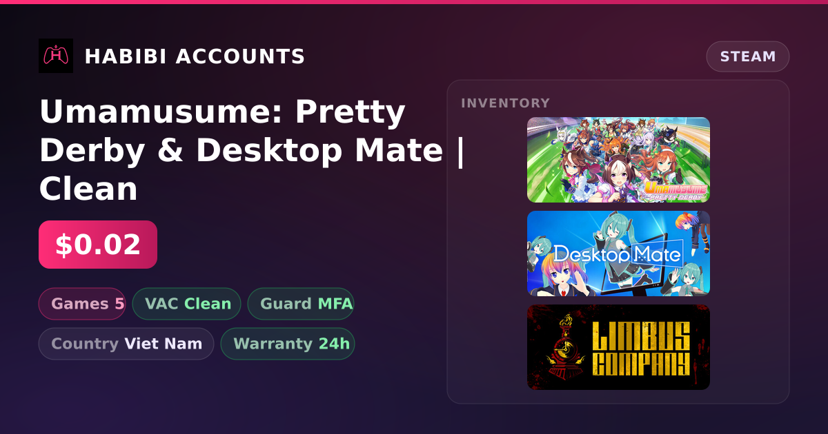 Umamusume: Pretty Derby & Desktop Mate | Clean — HabibiAccounts
