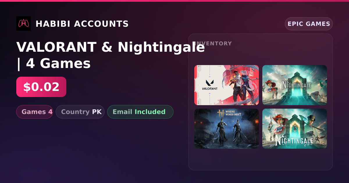 VALORANT & Nightingale | 4 Games — HabibiAccounts
