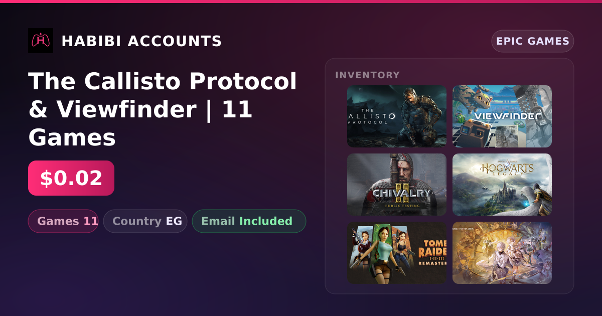 The Callisto Protocol & Viewfinder | 11 Games — HabibiAccounts