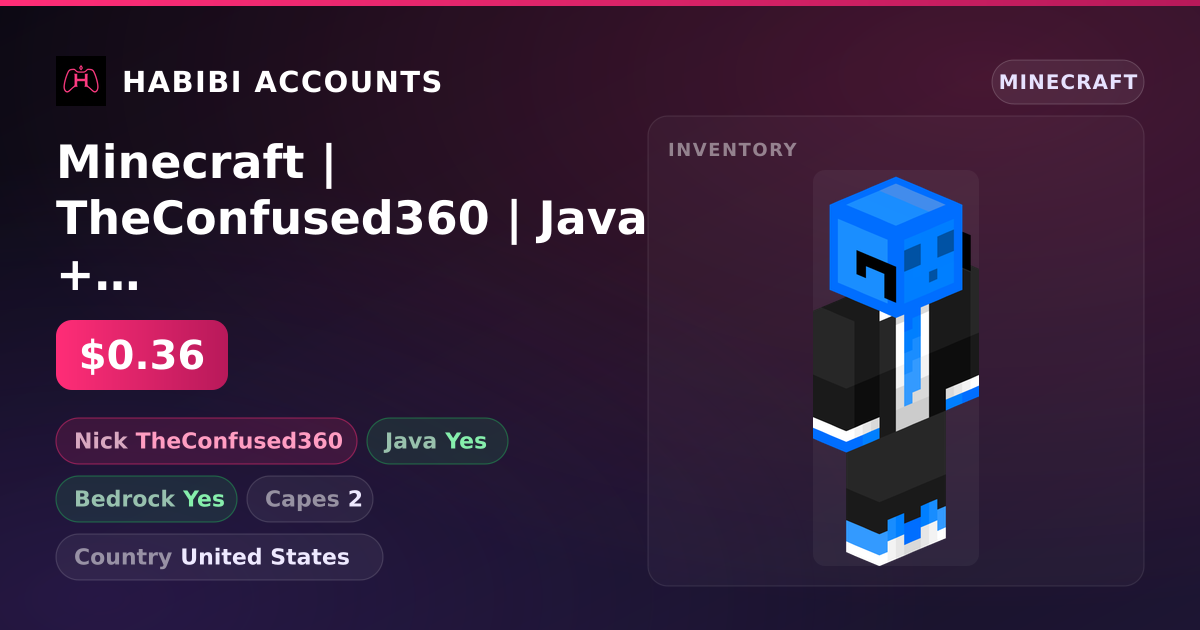 Minecraft | TheConfused360 | Java + Bedrock | 2 Capes — HabibiAccounts