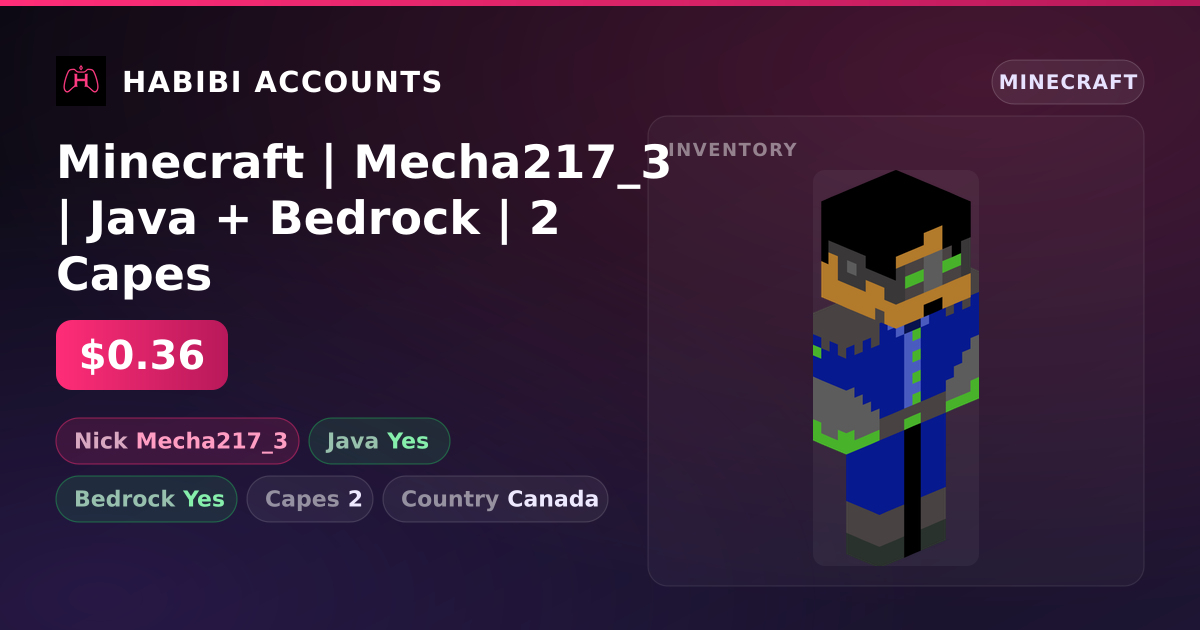 Minecraft | Mecha217_3 | Java + Bedrock | 2 Capes — HabibiAccounts