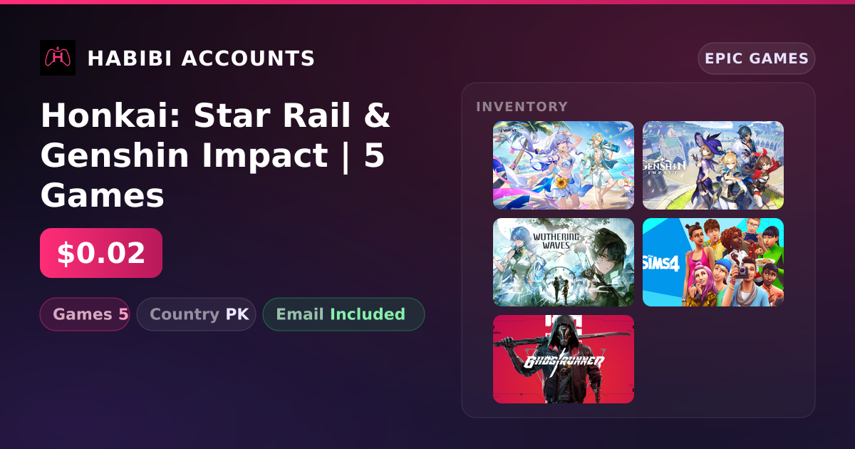 Honkai: Star Rail & Genshin Impact | 5 Games — HabibiAccounts