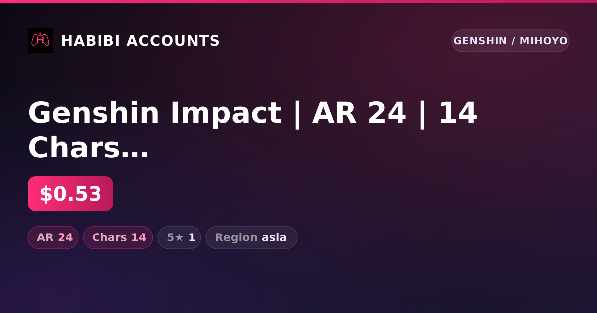 Genshin Impact | AR 24 | 14 Chars | 1× 5★ — HabibiAccounts