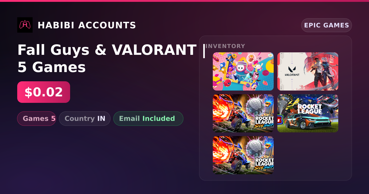 Fall Guys & VALORANT | 5 Games — HabibiAccounts