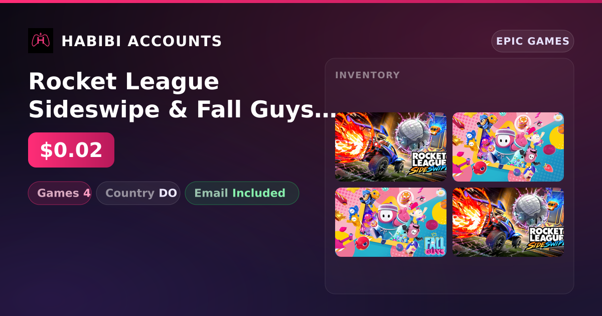 Rocket League Sideswipe & Fall Guys | 4 Games — HabibiAccounts