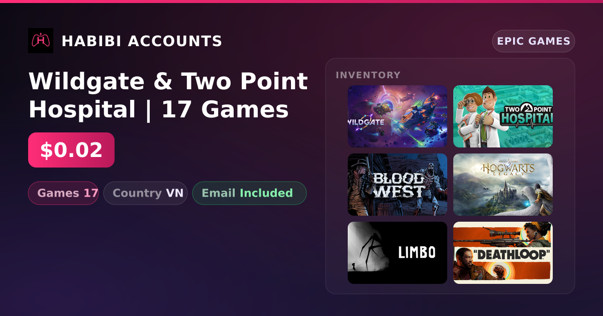 Wildgate & Two Point Hospital | 17 Games — HabibiAccounts