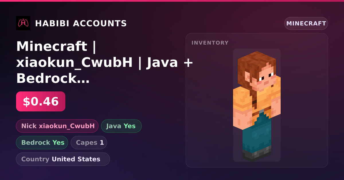 Minecraft | xiaokun_CwubH | Java + Bedrock | 1 Capes — HabibiAccounts