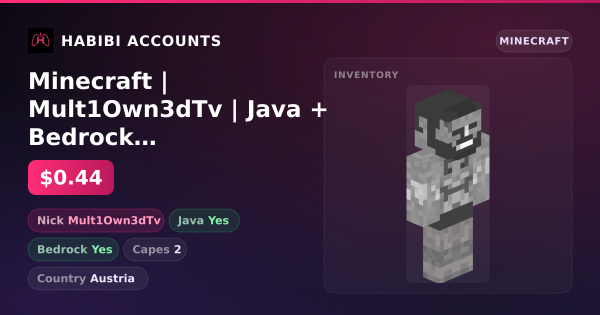 Minecraft | Mult1Own3dTv | Java + Bedrock | 2 Capes — HabibiAccounts