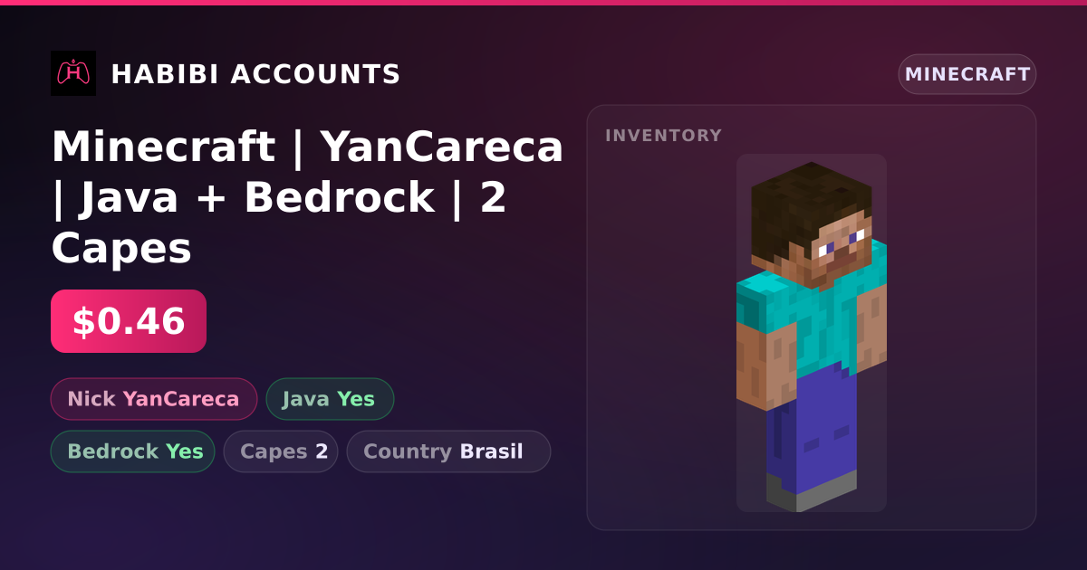 Minecraft | YanCareca | Java + Bedrock | 2 Capes — HabibiAccounts