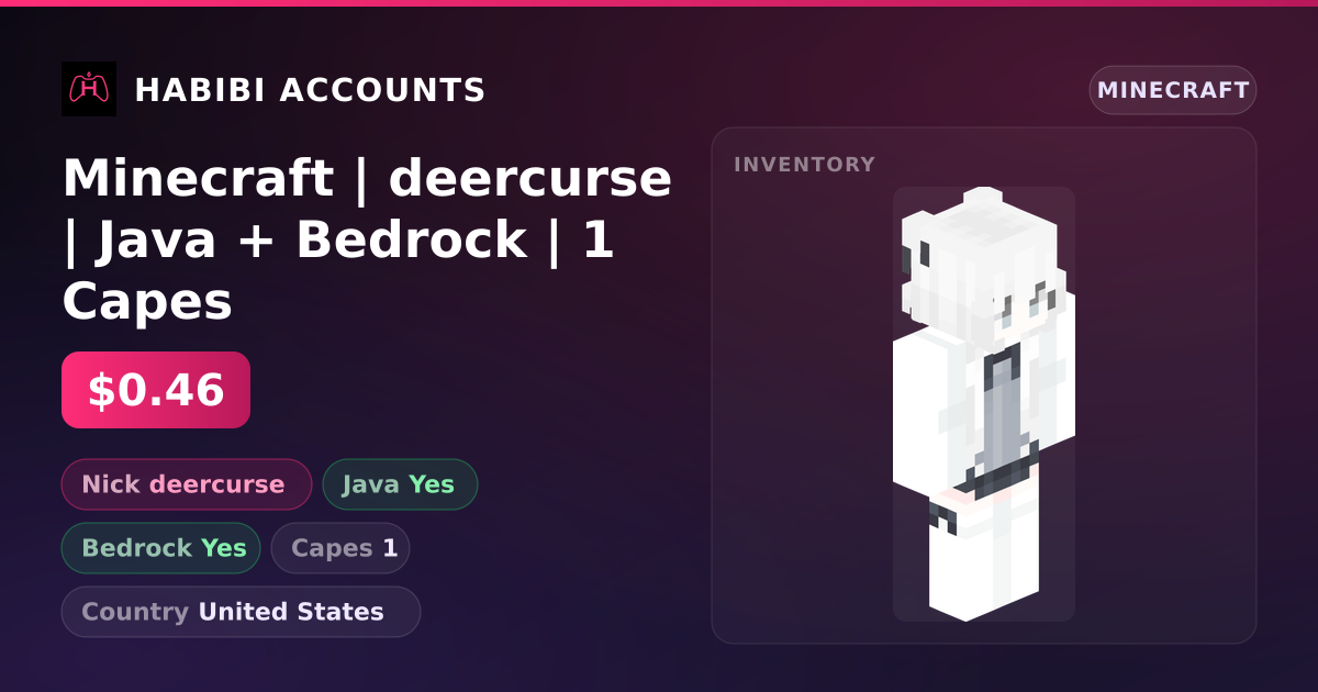 Minecraft | deercurse | Java + Bedrock | 1 Capes — HabibiAccounts