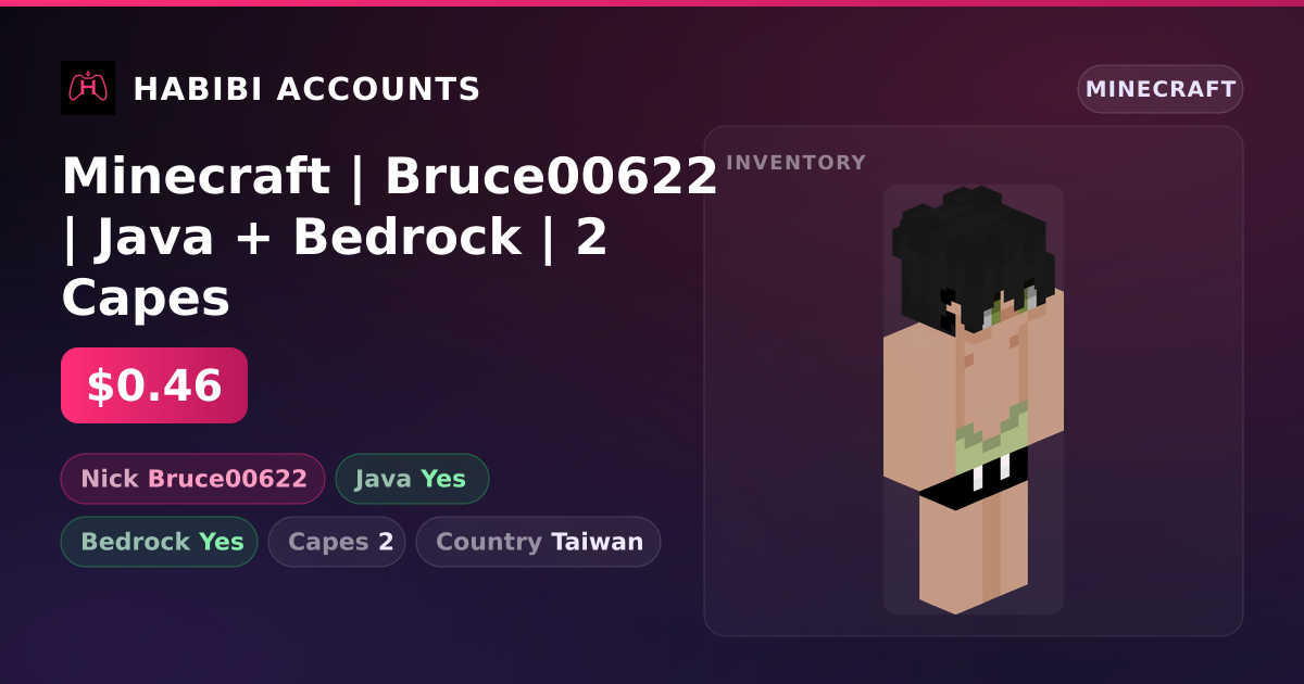 Minecraft | Bruce00622 | Java + Bedrock | 2 Capes — HabibiAccounts