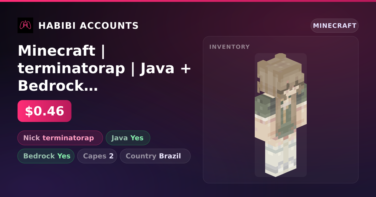Minecraft | terminatorap | Java + Bedrock | 2 Capes — HabibiAccounts