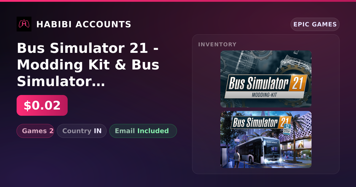 Bus Simulator 21 - Modding Kit & Bus Simulator 21 Next Stop | 2 Games — HabibiAccounts