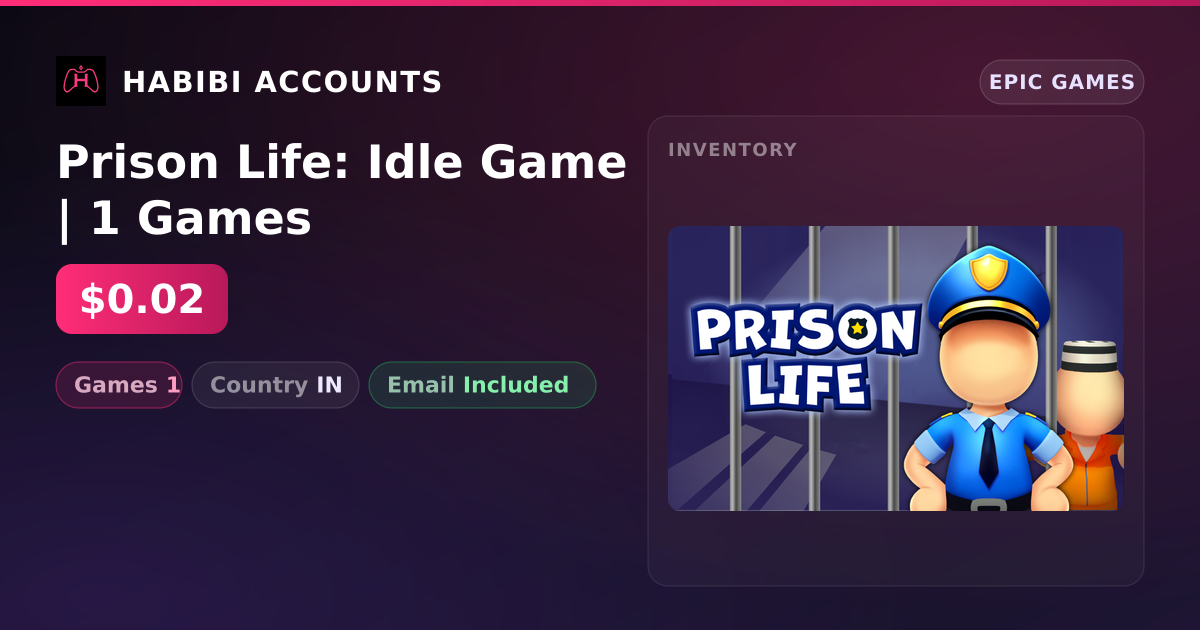 Prison Life: Idle Game | 1 Games — HabibiAccounts