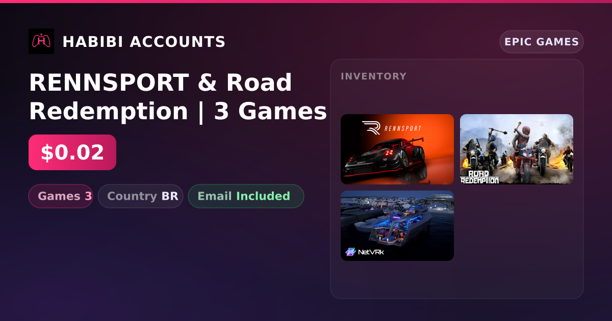 RENNSPORT & Road Redemption | 3 Games — HabibiAccounts