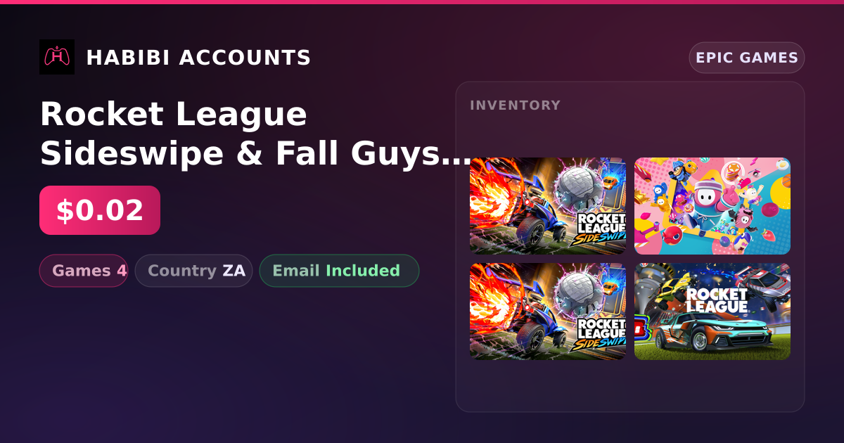 Rocket League Sideswipe & Fall Guys | 4 Games — HabibiAccounts