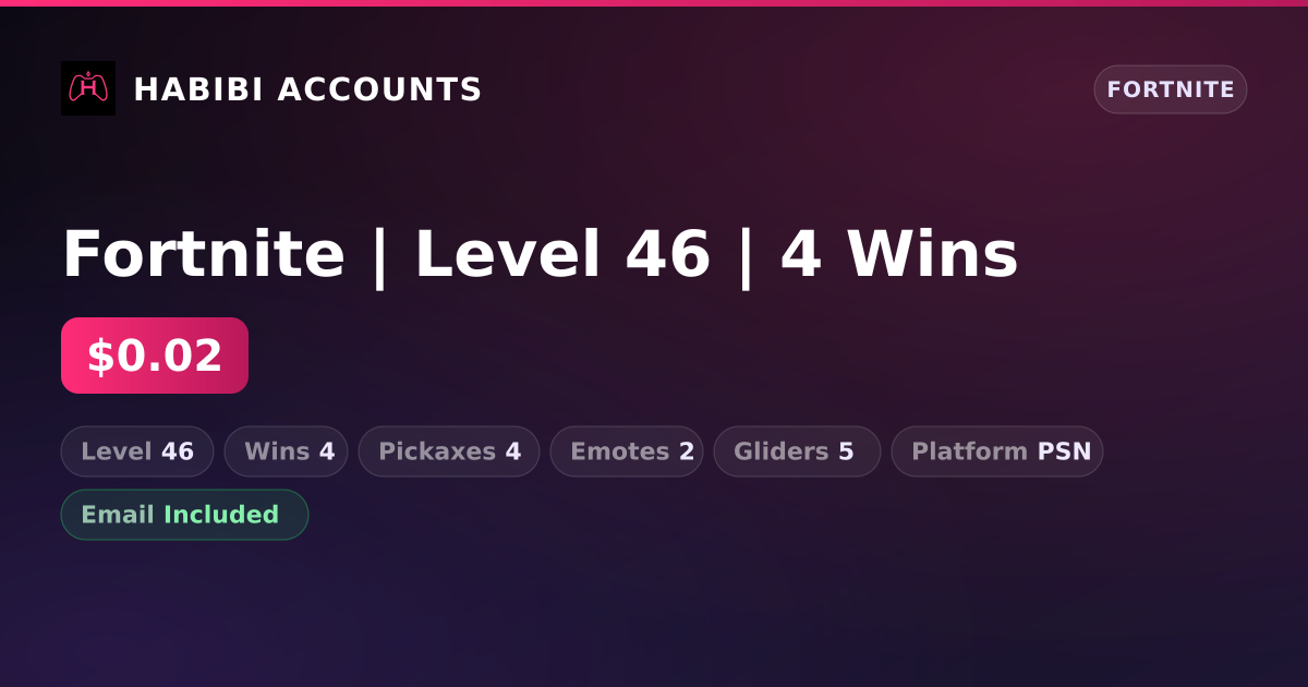 Fortnite | Level 46 | 4 Wins — HabibiAccounts