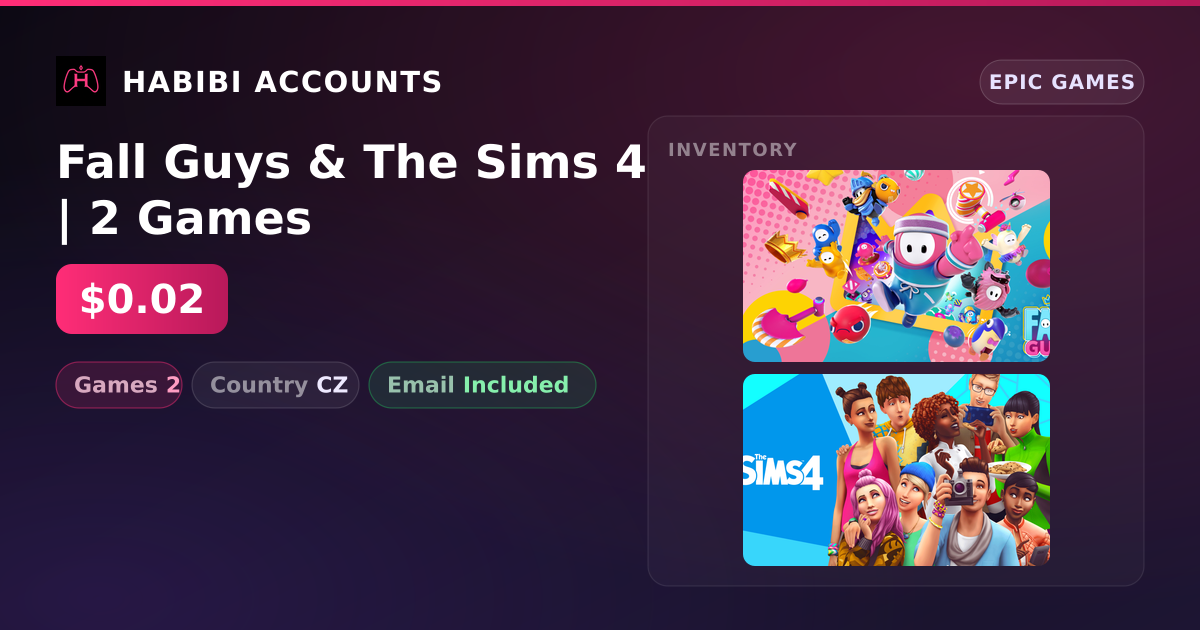 Fall Guys & The Sims 4 | 2 Games — HabibiAccounts