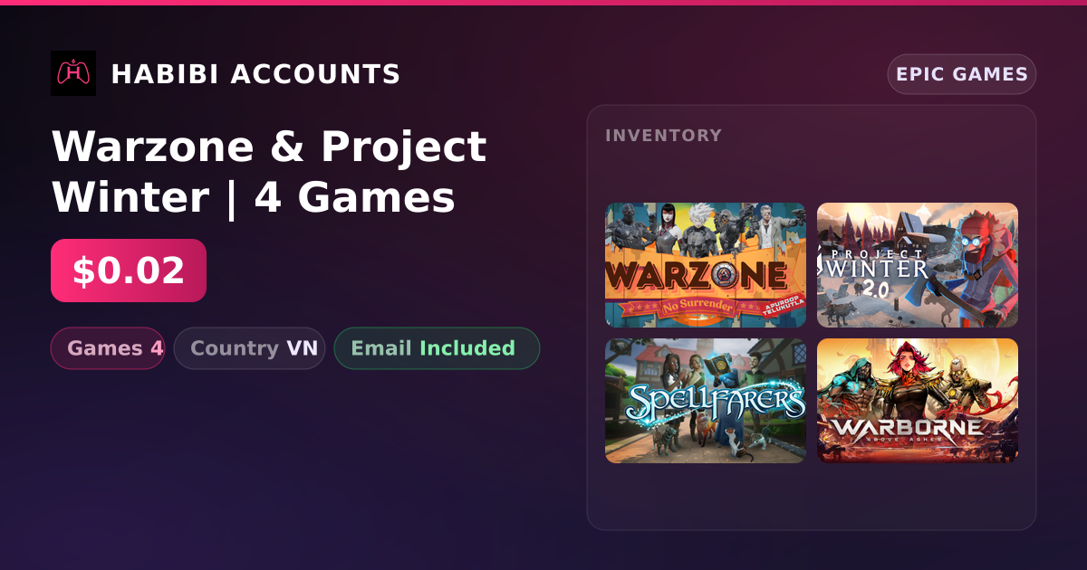 Warzone & Project Winter | 4 Games — HabibiAccounts