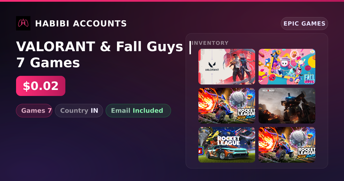 VALORANT & Fall Guys | 7 Games — HabibiAccounts