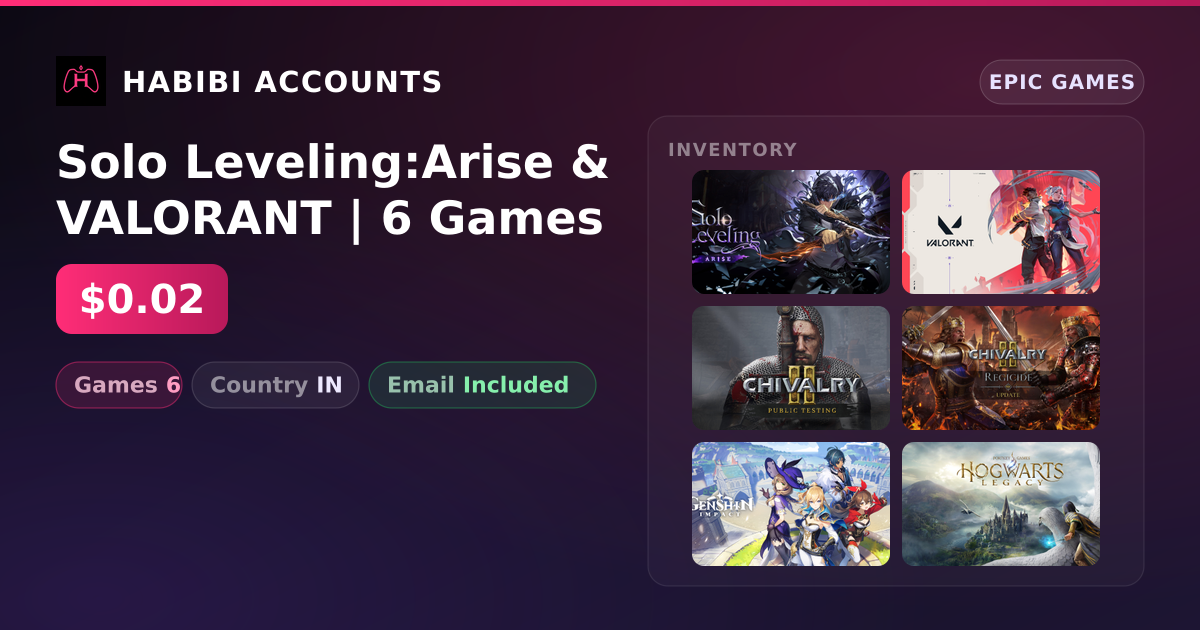 Solo Leveling:Arise & VALORANT | 6 Games — HabibiAccounts
