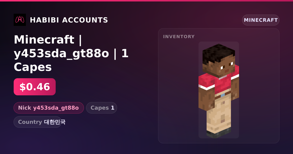 Minecraft | y453sda_gt88o | 1 Capes — HabibiAccounts