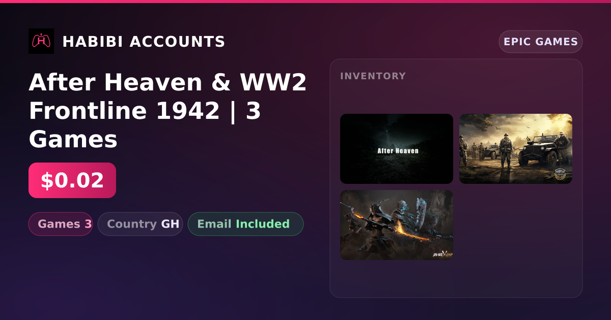 After Heaven & WW2 Frontline 1942 | 3 Games — HabibiAccounts