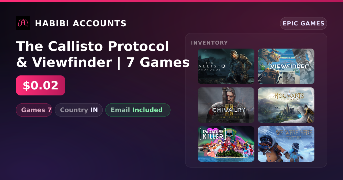 The Callisto Protocol & Viewfinder | 7 Games — HabibiAccounts