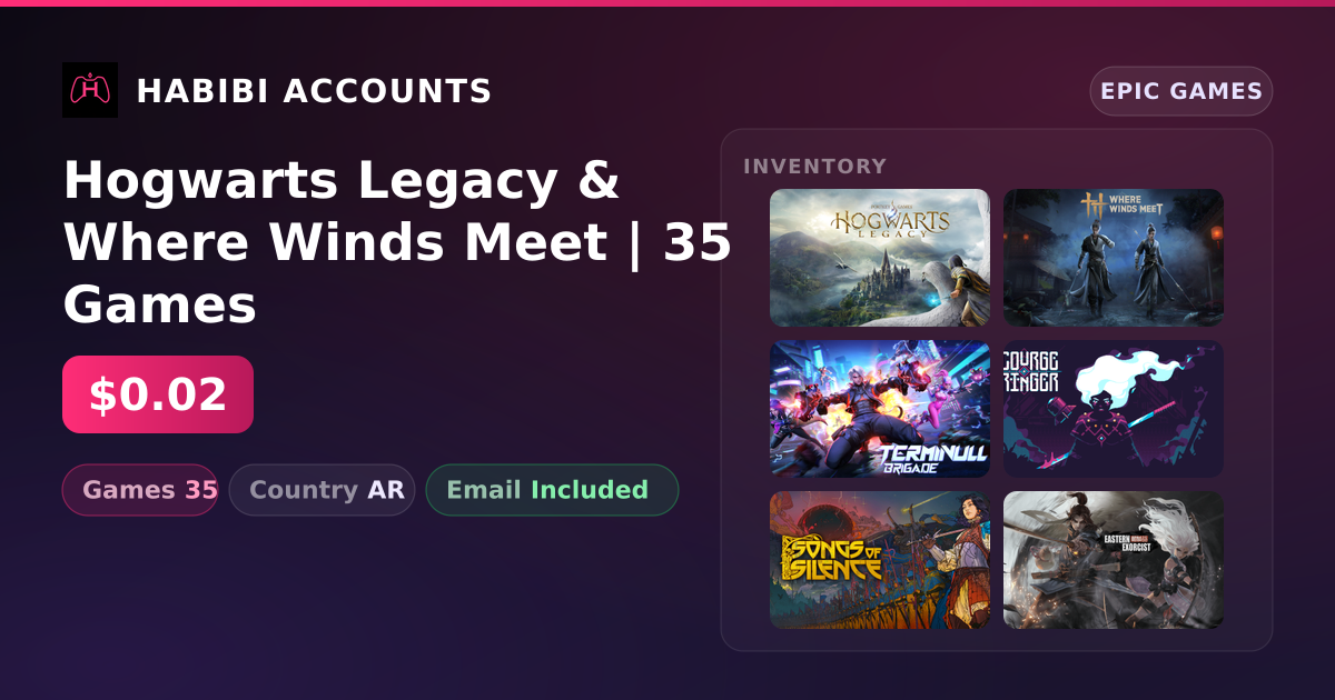 Hogwarts Legacy & Where Winds Meet | 35 Games — HabibiAccounts