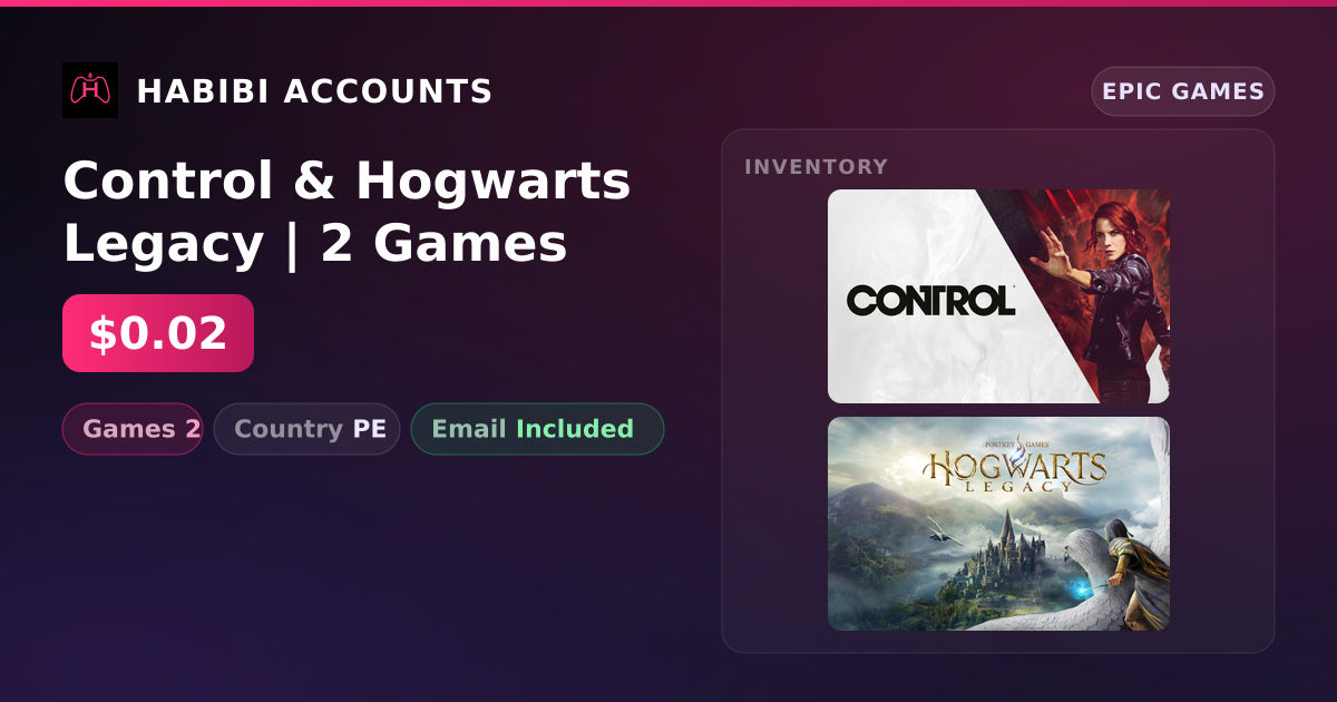 Control & Hogwarts Legacy | 2 Games — HabibiAccounts
