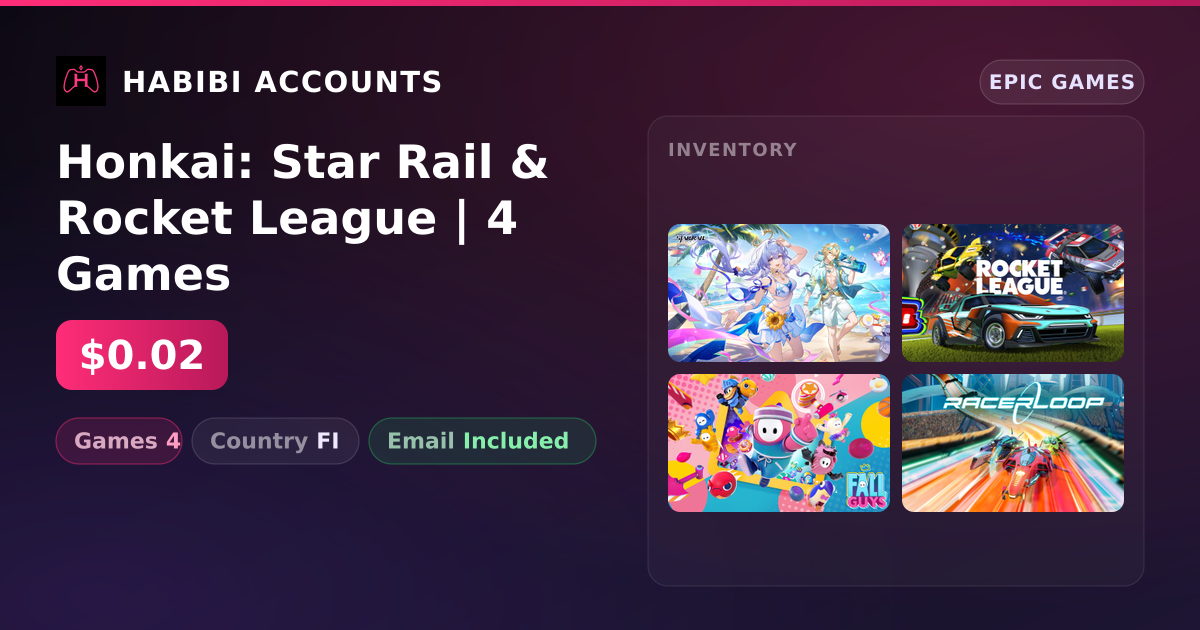 Honkai: Star Rail & Rocket League | 4 Games — HabibiAccounts