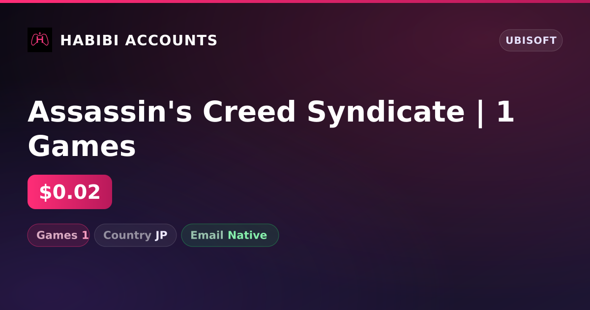 Assassin's Creed Syndicate | 1 Games — HabibiAccounts