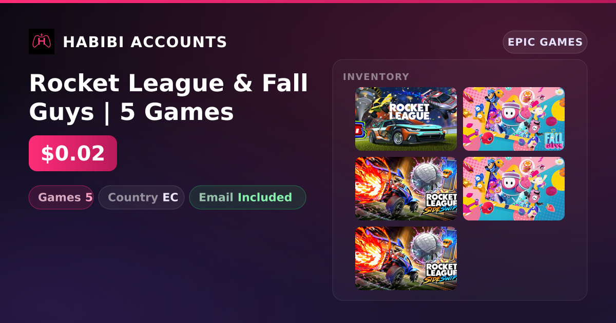 Rocket League & Fall Guys | 5 Games — HabibiAccounts