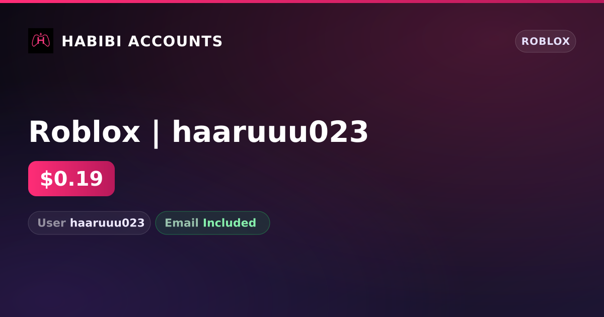 Roblox | haaruuu023 — HabibiAccounts