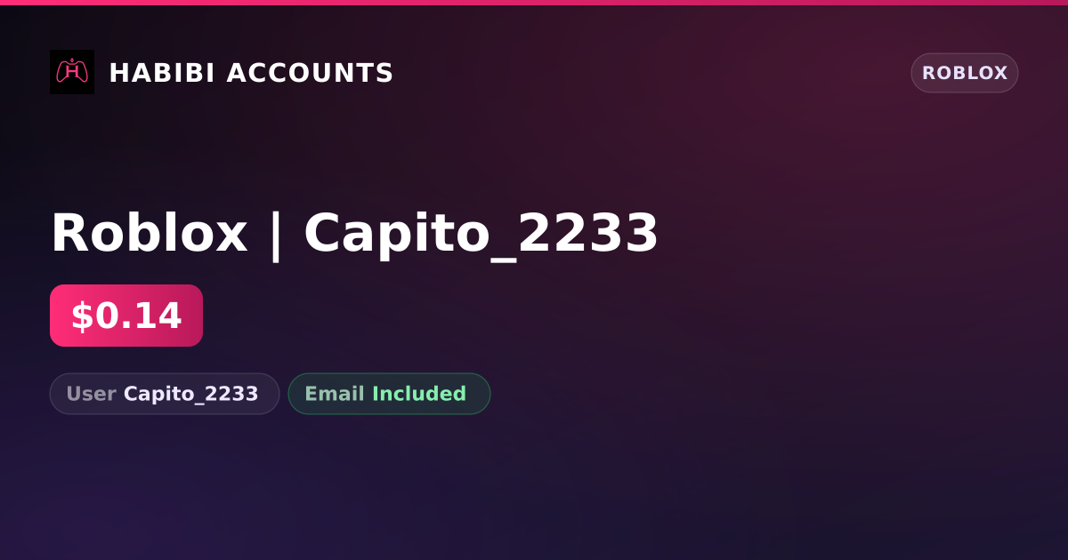Roblox | Capito_2233 — HabibiAccounts