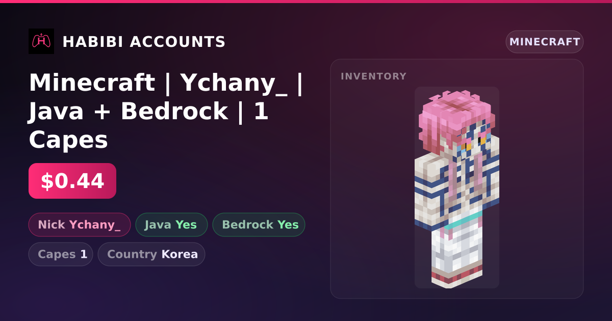 Minecraft | Ychany_ | Java + Bedrock | 1 Capes — HabibiAccounts