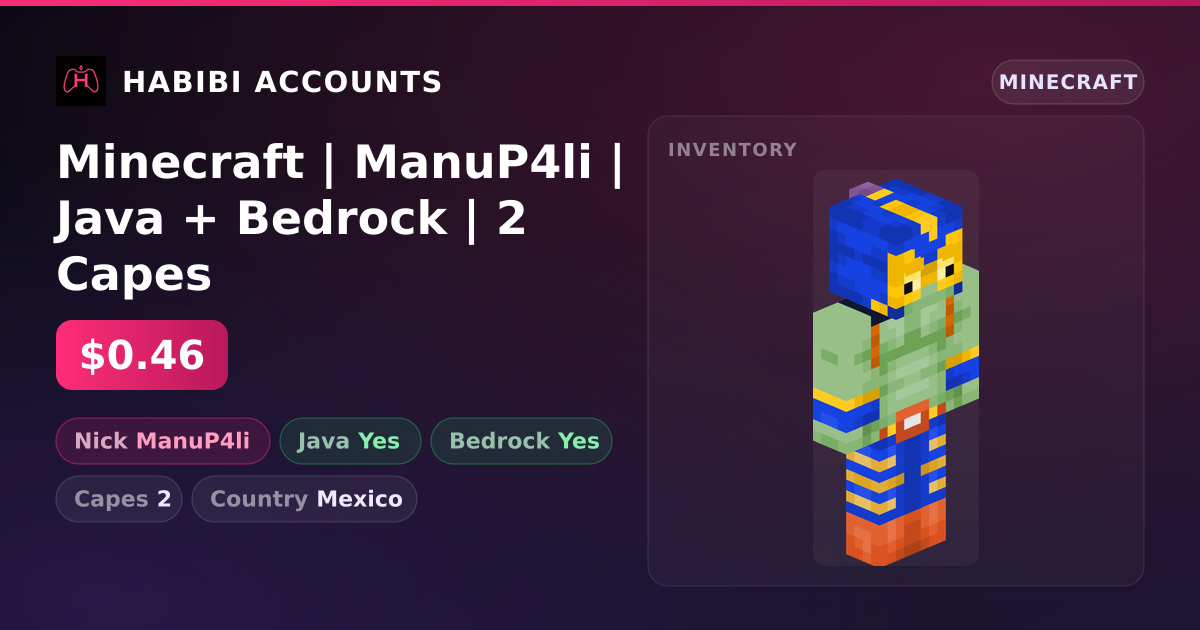 Minecraft | ManuP4li | Java + Bedrock | 2 Capes — HabibiAccounts