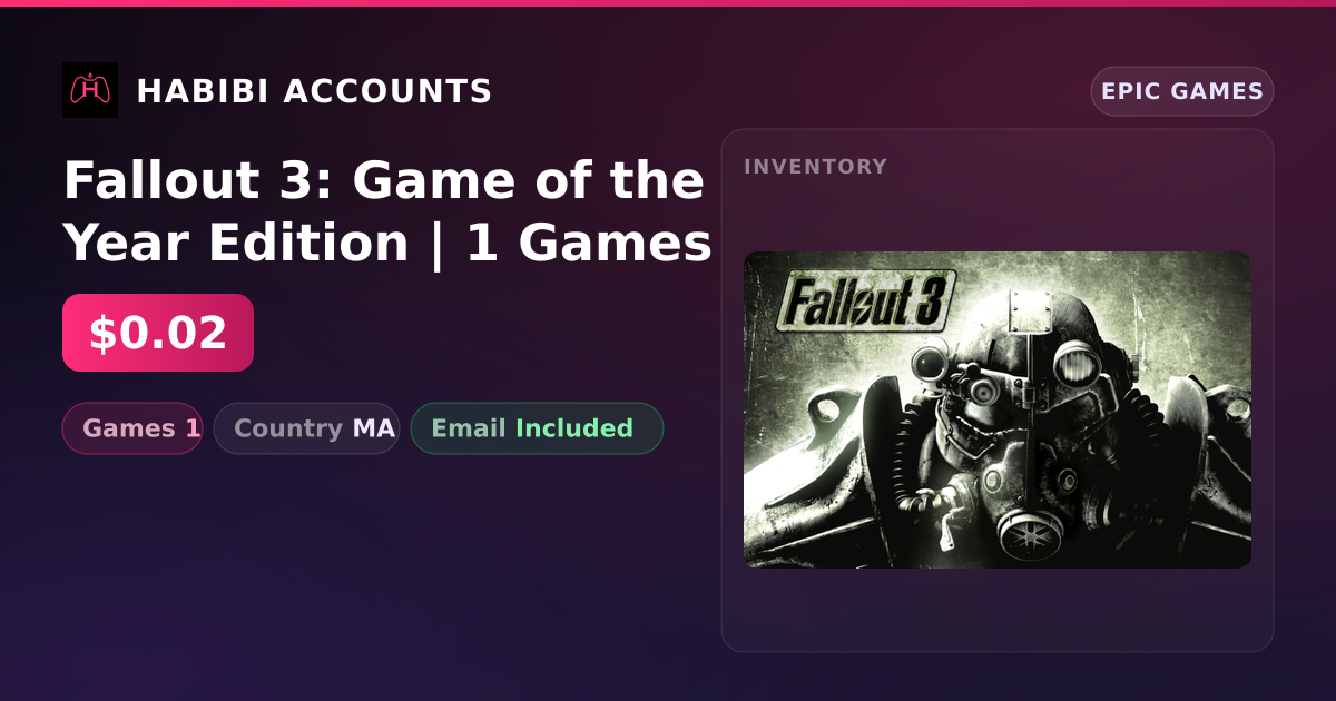 Fallout 3: Game of the Year Edition | 1 Games — HabibiAccounts