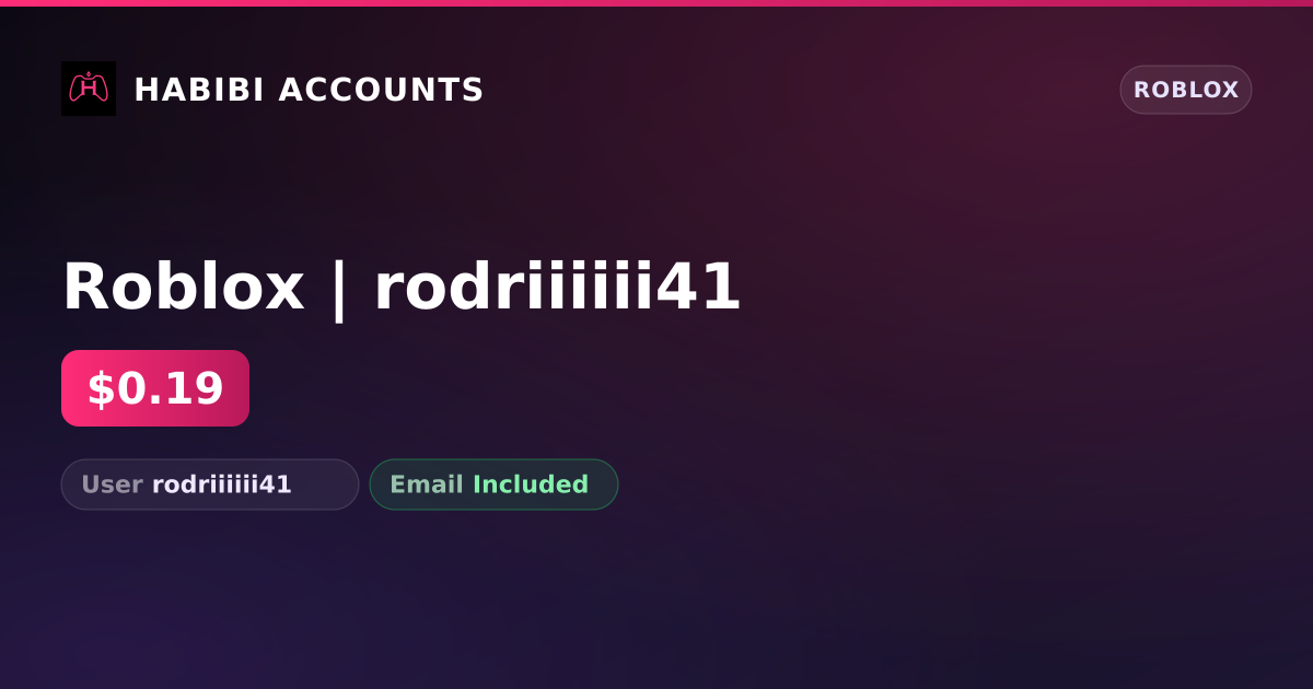 Roblox | rodriiiiii41 — HabibiAccounts