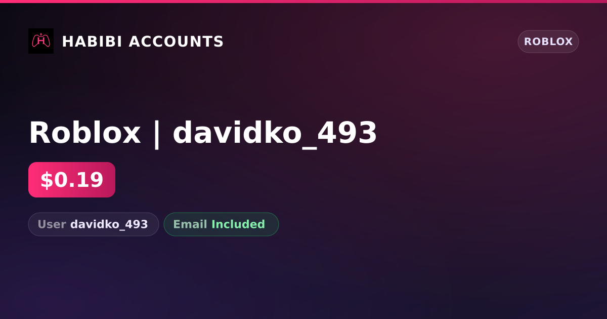 Roblox | davidko_493 — HabibiAccounts