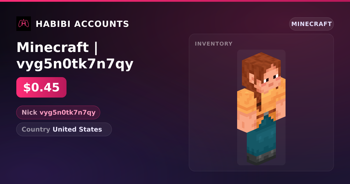 Minecraft | vyg5n0tk7n7qy — HabibiAccounts