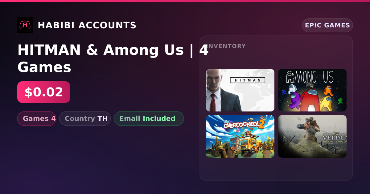 HITMAN & Among Us | 4 Games — HabibiAccounts