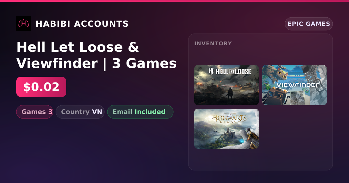 Hell Let Loose & Viewfinder | 3 Games — HabibiAccounts