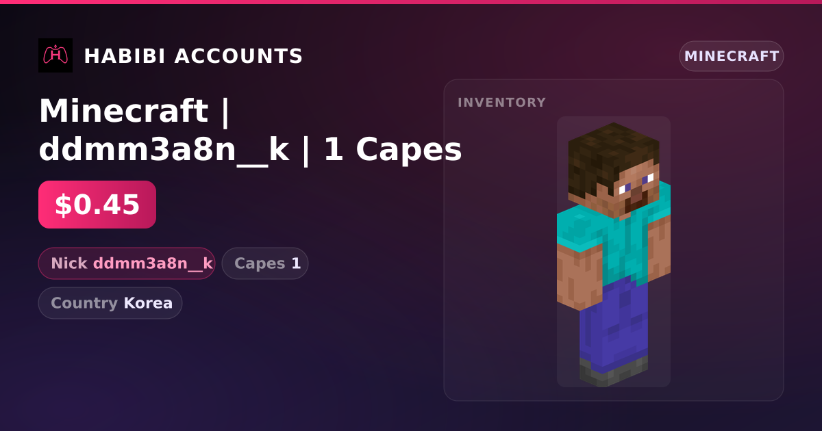 Minecraft | ddmm3a8n__k | 1 Capes — HabibiAccounts