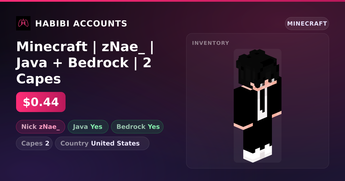 Minecraft | zNae_ | Java + Bedrock | 2 Capes — HabibiAccounts